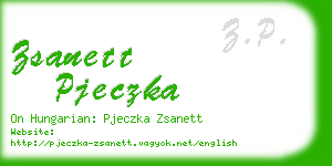 zsanett pjeczka business card